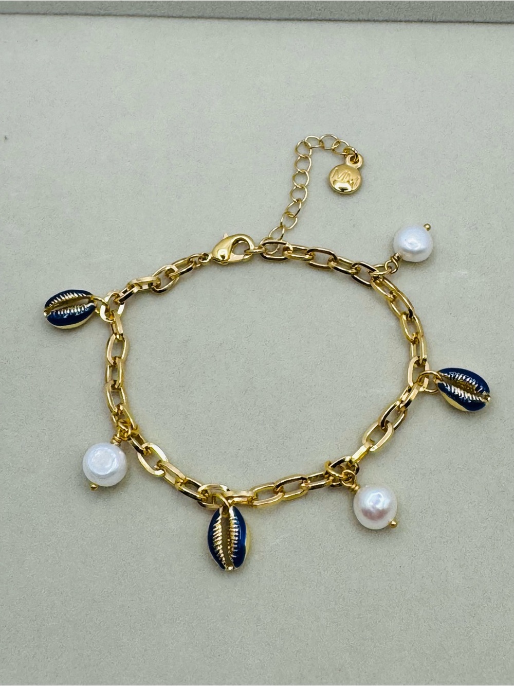 MAYAMAR Blue Cowrie Shell Bracelet NEW